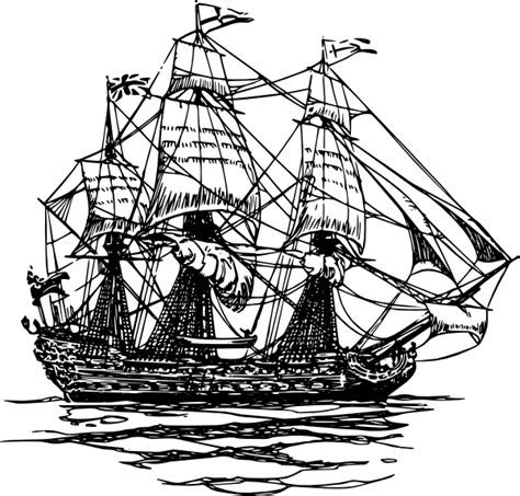 Clipper Ship Images Line Drawing Clipart Best