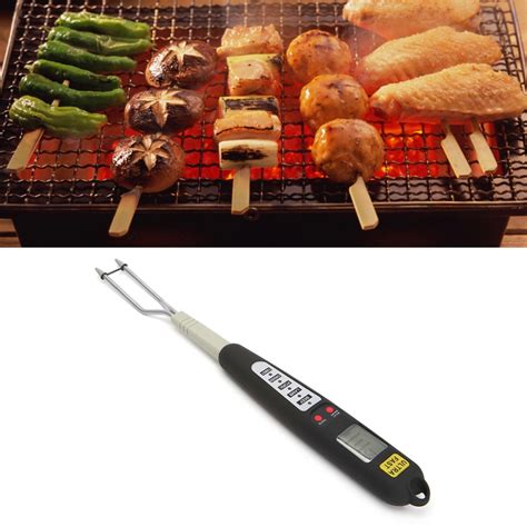1pc Electronic Digital Meat Thermometer Grilling Food Bbq Fork Outdoor