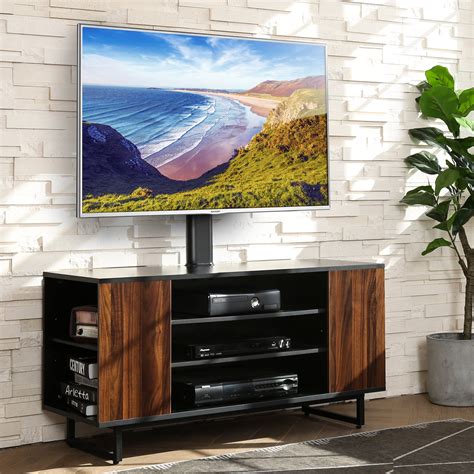 Buy Fitueyes 3 Tiers Floor Wood Tv Stand Media Console With Mount Base