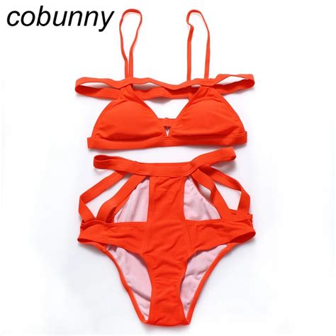 Cobunny 2017 Newest Sexy Bikini Lady Bikini Set High Waist Beach Bikini
