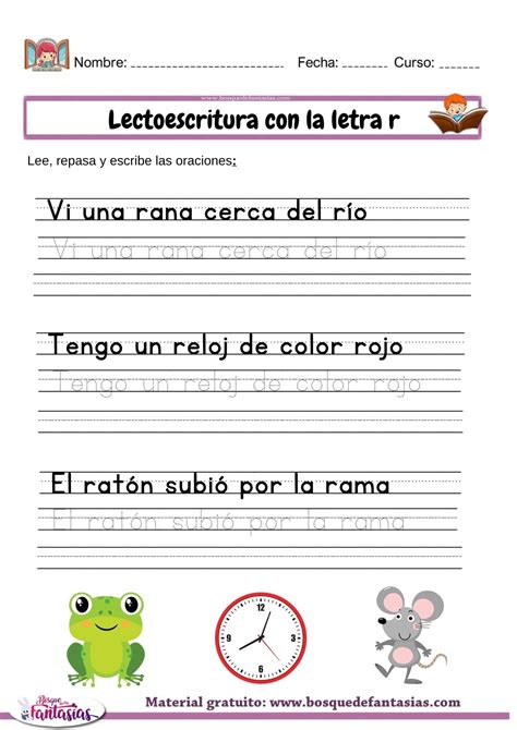 Fichas De Lectoescritura Con La Letra R Juegos Infantiles