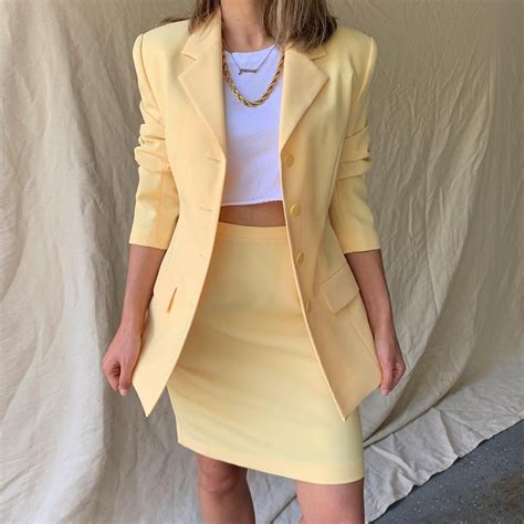 Aesthetic Check Pastels In 2021 Yellow Blazer Outfit Pastel Outfit