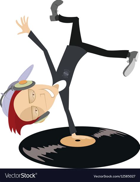 Cartoon Funny Dj Royalty Free Vector Image Vectorstock