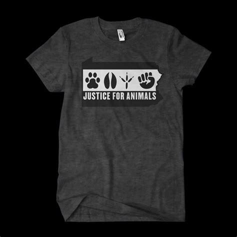 Justice For Animals Logo Unisex Shirt Tri Blend Charcoal Justice