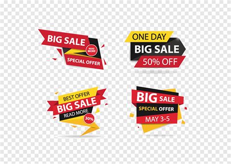 Four Big Sale Signage Template Advertising Special Offer Text Label