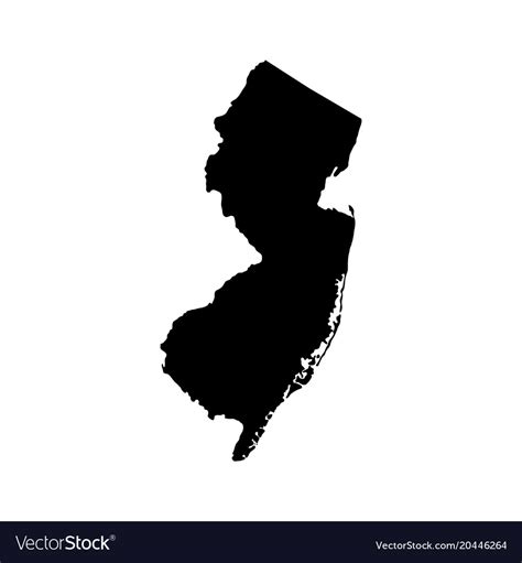 Map Of The Us State New Jersey Royalty Free Vector Image