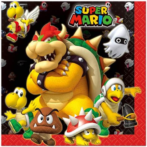 Super Mario Brothers Lunch Napkins 65in Folded 16ct
