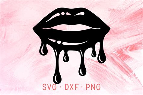 Black Dripping Lips Svg Dxf Png Cut File For Cricut Sexy Make Up Lipstick Beautiful Woman Lip