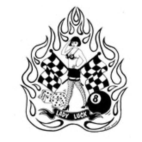 Lady Luck Sticker Black And White