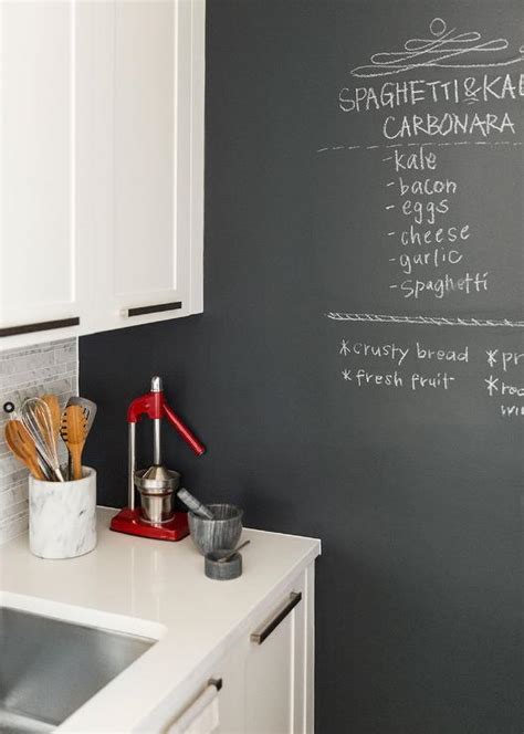 Kitchen With Chalkboard Accent Wall