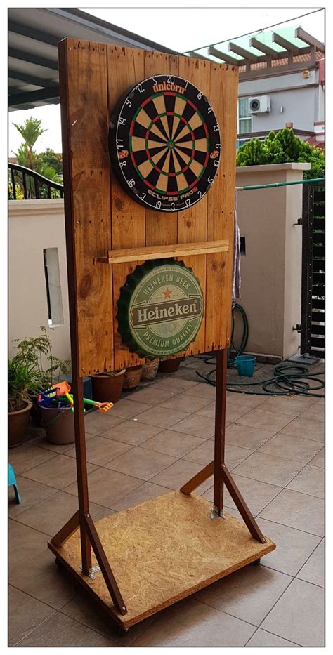 Reclaimed Wood Dart Board Stand Dartboard Stand Diy Tiki Bars Diy