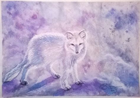Arctic Fox Original A4 Artwork Watercolour Painting Etsy Arctic Fox