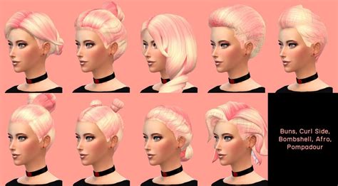 Sims 4 Hairs Morathami Simblr Pinky Peach Hairstyle Set Retextured