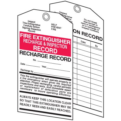 Download free printable 2022 calendar templates that you can easily edit and print using excel. Fire Extinguisher Tags - Recharge and Inspection Record ...