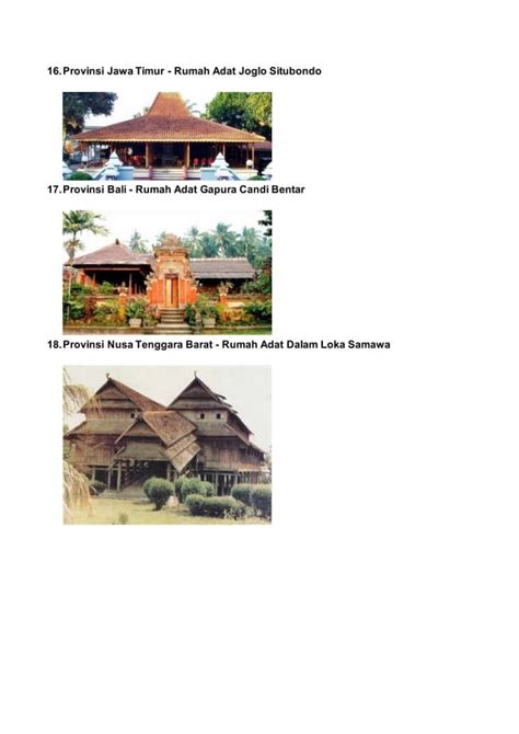 Gambar Dan Nama Rumah Adat Dari 33 Provinsi Di Indonesia