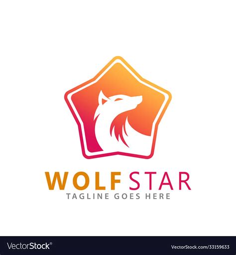 Abstract Star Wolf Wild Modern Logos Design Vector Image