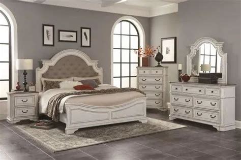 Cherry Wood Brown King Bedroom Set Warranty 1 Year For Home Rs