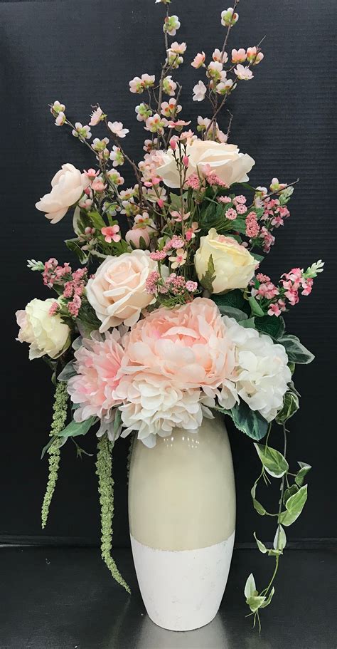Blush Pink Tall Arrangement By Andrea Spring Flower Arrangements