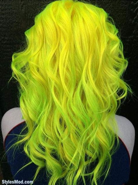 Gorgeous Neon Yellow And Neon Green Hair Color Trends For 2018
