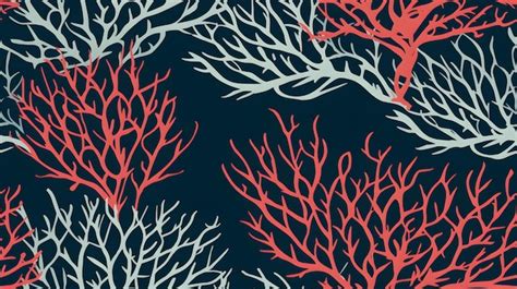 Premium Photo Abstract Seamless Sea Pattern Coral Branches In