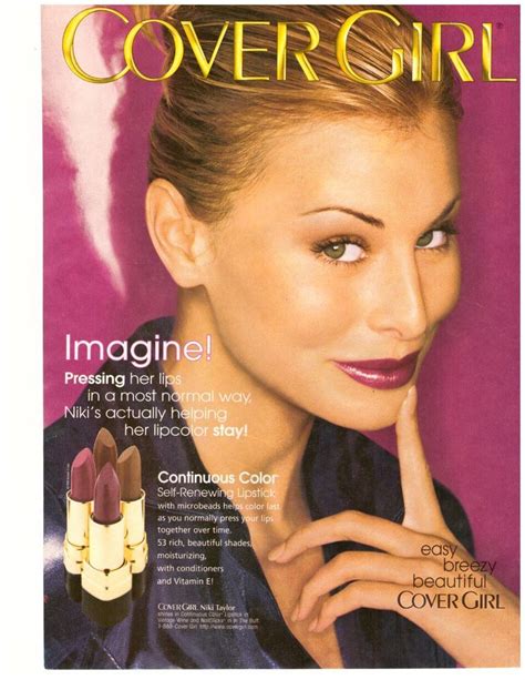 1998 Cover Girl Cosmetics Niki Taylor Print Ad Vintage Advertisement