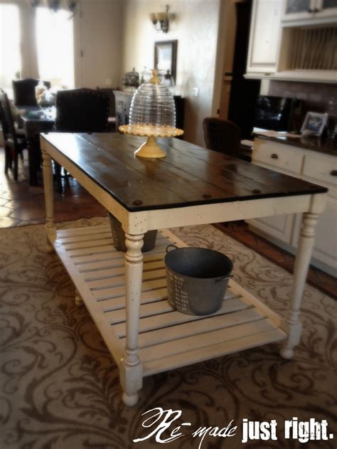 This kitchen island is made from a surprisingly simple frame built around two stock cabinets, and can be sized to fit any base cabinets by changing only one measurement. 20 Rustic DIY Kitchen Island Ideas - Page 18 of 23 ...