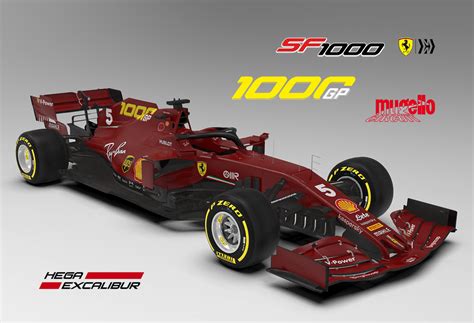Ferrari komt ter ere van hun 1000ste race in de formule 1 met een aangepast kleurenschema naar mugello. Ferrari SF1000 2020 by Hega and Excalibur (Austria/Mugello ...