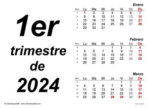 Calendario Trimestral 2024 En Word Excel Y PDF Calendarpedia