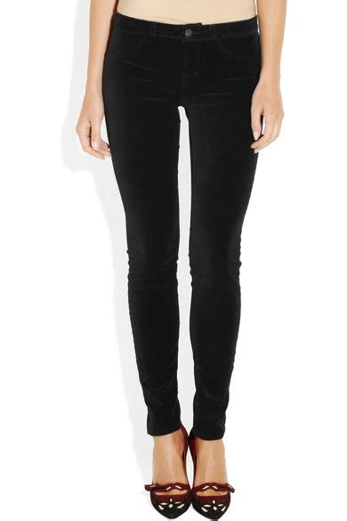 J Brand 801 Mid Rise Velvet Skinny Jeans NET A PORTER COM