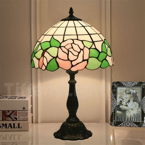 12 Inch European Stained Glass Rose Style Tiffany Table Lamp