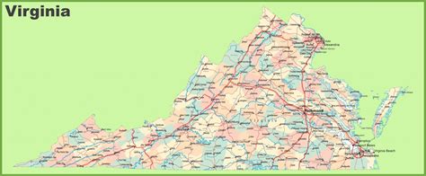 Virginia Va Road And Highway Map Printable
