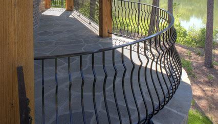 If your stair rail is elliptical, meaning it is not a constant radius, we can do . Curved Metal Railing | Deck Railing Ideas