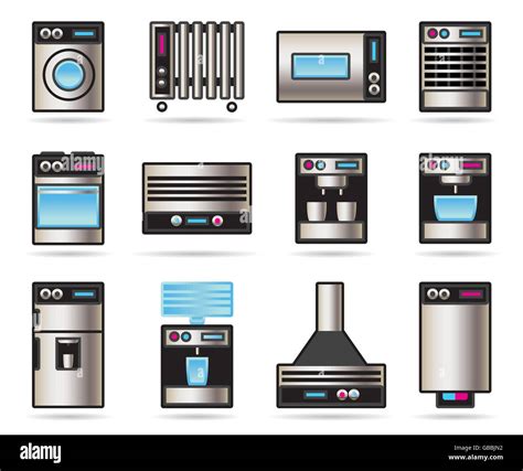 Household Appliances Icons Set Vector Illustration Stock Vector Image