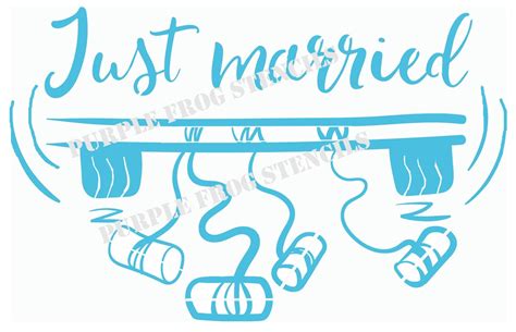 Just Married Stencil Reusable Holiday Different Sizes Etsy