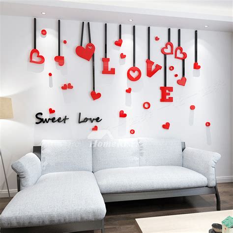 Love Wall Decals Acrylic 3d Living Room For Adults Living