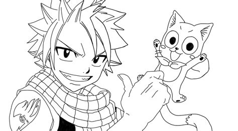 Natsu And Happy Coloring Page Free Printable Coloring Pages For Kids