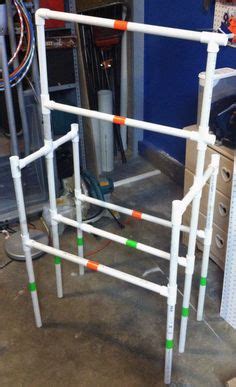 Used various hooks, wood screws, and nails to mount the guns. DIY Nerf Gun storage rack. PVC pipes. | HOME | Nerf gun storage, Nerf storage, Nerf