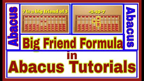 Abacus Big Friends Addition Formulae Part 1 Youtube