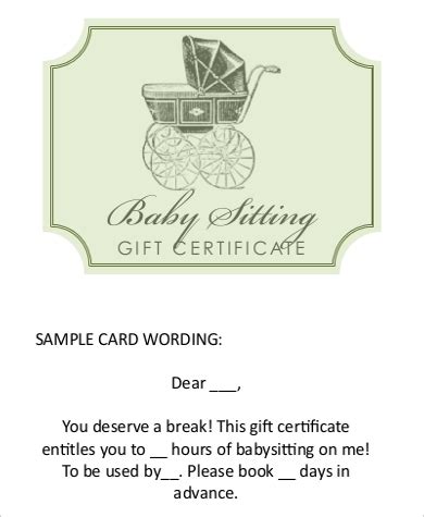 It's the perfect gift for any occasion, from birthdays to baby shower gifts. FREE 19+ Sample Printable Gift Certificates in PDF | MS ...