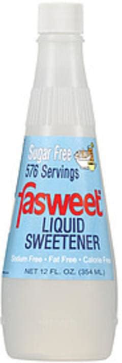 Fasweet Liquid Sweetener 12 Oz Nutrition Information Innit