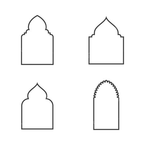 Mosque Window Vector Icon Islam Arabesque Indian Vector Islam