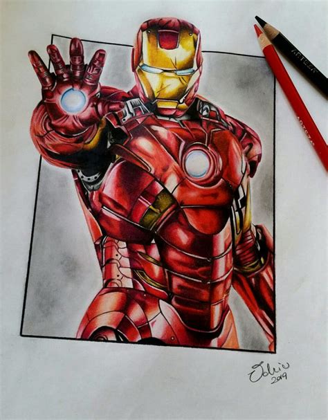 Ironman In Coloured Pencils 2019 Arteza Pencil Marvel Drawings