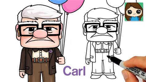 How To Draw Carl Fredricksen 🎈pixars Up And Dug Days Youtube