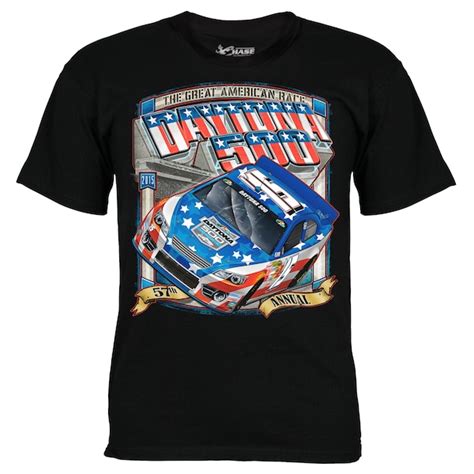 Mens 2015 Nascar Daytona 500 Chase Authentics Black Patriotic T Shirt