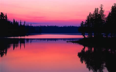Sunset Lake Reflection Wallpapers Preview