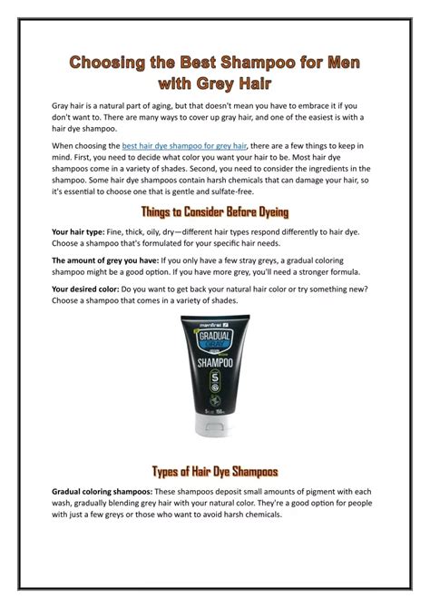 Ppt Selecting The Best Mens Shampoo For Grey Hair Menfirst