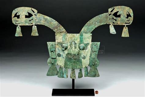 Massive Important Sican Copper Funerary Mask Pre Columbian North