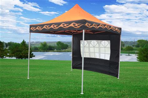 10'x10' ez pop up canopy outdoor dressed leg wedding party tent folding gazebo. 10 x 10 Orange Flame Pop Up Tent Canopy