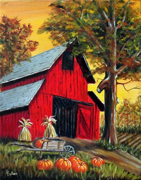 Pin By Jan Scheffert Wolken On Fallautumn Barn Painting Red Barn
