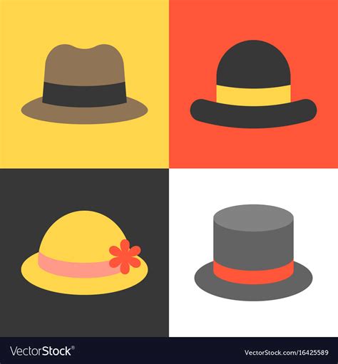 Hat Icons Set Royalty Free Vector Image Vectorstock